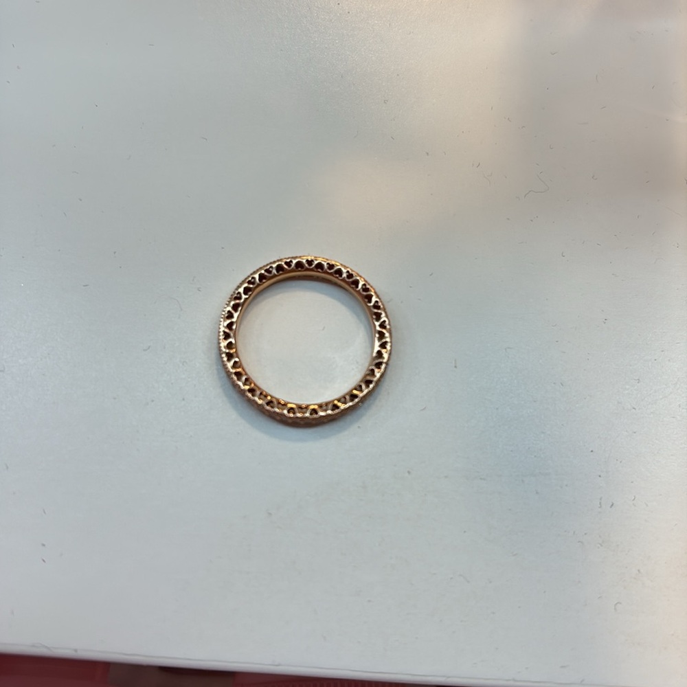 Pandora Rose Gold Sparkle & Hearts Eternity Ring Size 54 / US 7 - Picture 3 of 3
